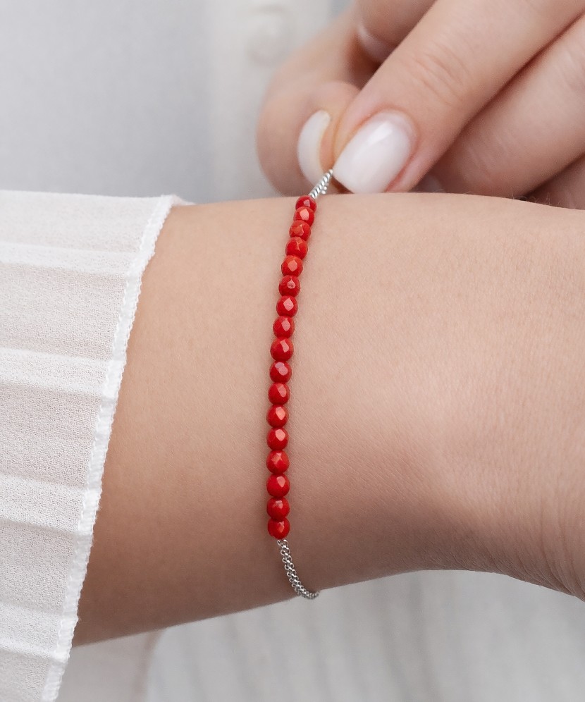 Sudraba rokassprādze ar koraļļiem - Goldinga