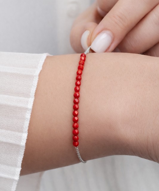 Sudraba rokassprādze ar koraļļiem - Goldinga