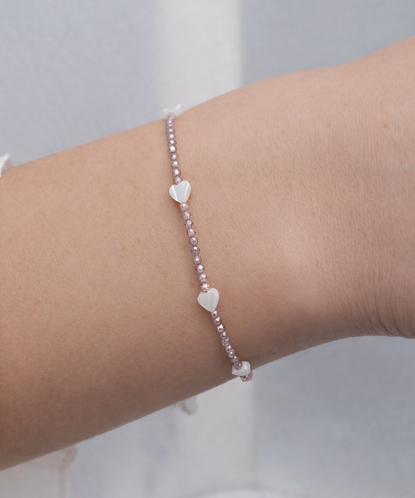 Rokassprādze ar cirkoniem un perlamutru