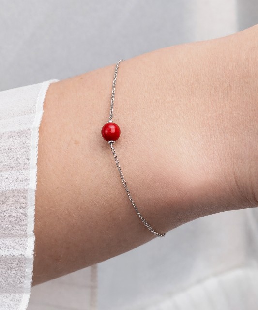 Sudraba rokassprādze ar koraļļu - Goldinga