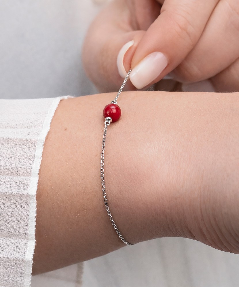 Sudraba rokassprādze ar koraļļu - Goldinga