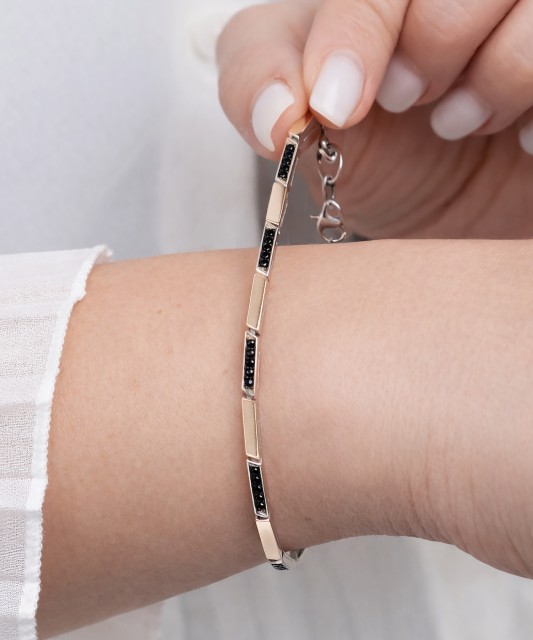 Браслет из позолоченного серебра с цирконами