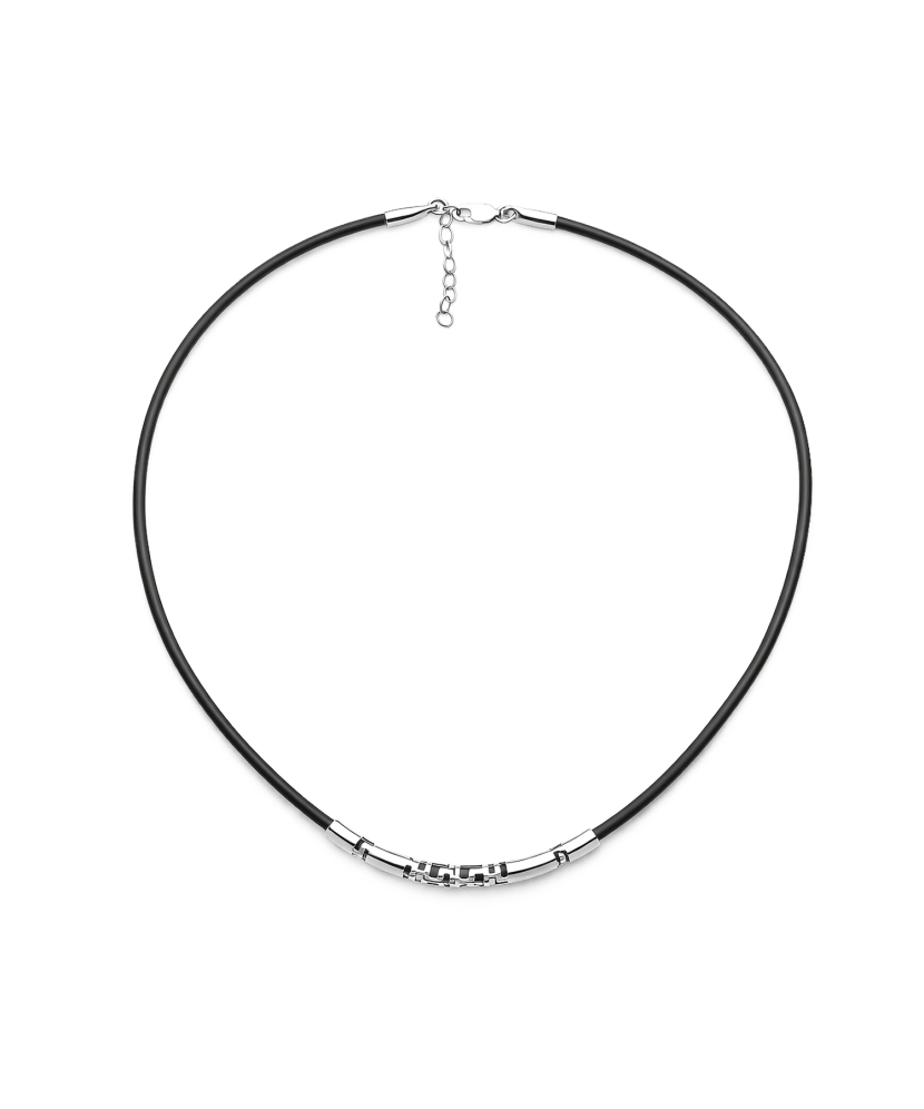 Кожаная цепочка с серебром