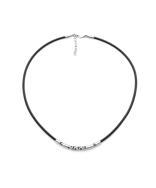 Ādas ķēdīte ar sudrabu