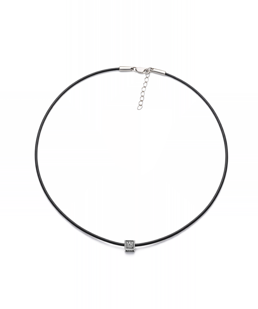 Ādas ķēdīte ar sudrabu