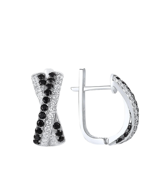 Sudraba auskari ar cirkonijiem un špineļiem