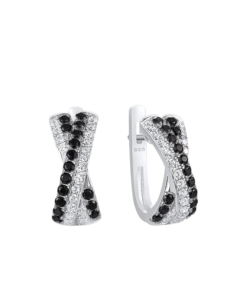 Sudraba auskari ar cirkonijiem un špineļiem