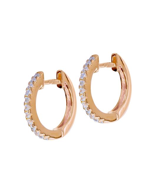 Apzeltīt sudraba auskari ar cirkoniem - Goldinga