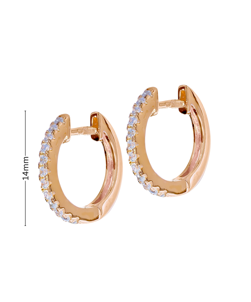 Apzeltīt sudraba auskari ar cirkoniem - Goldinga