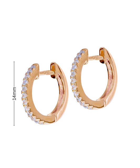 Серебряные позолоченные серьги с цирконом