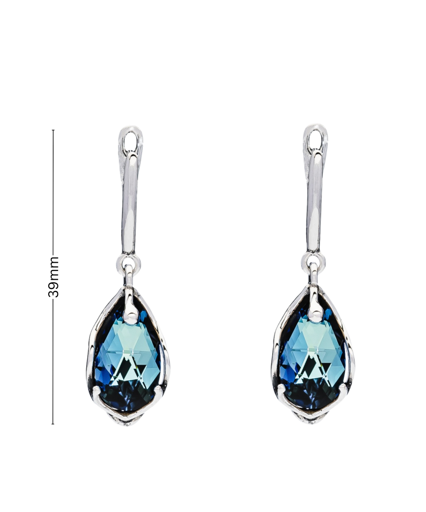 Sudraba auskari ar kristāliem - Goldinga