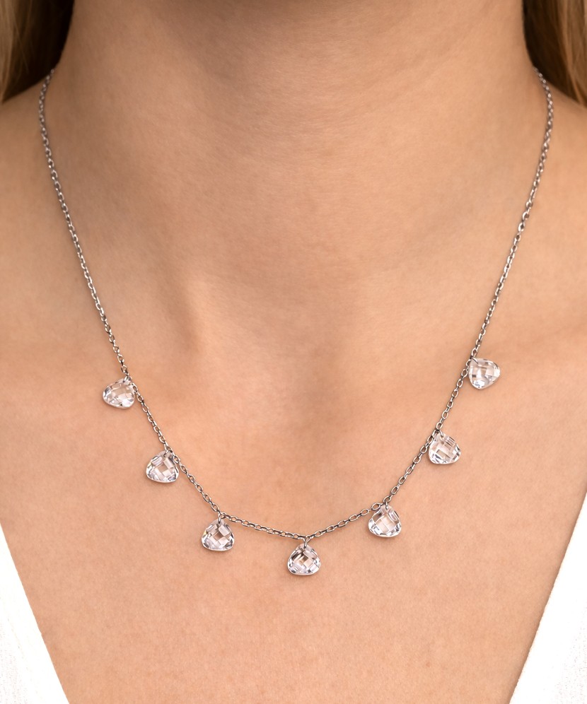 Sudraba ķēdīte ar cirkonija piekariņu