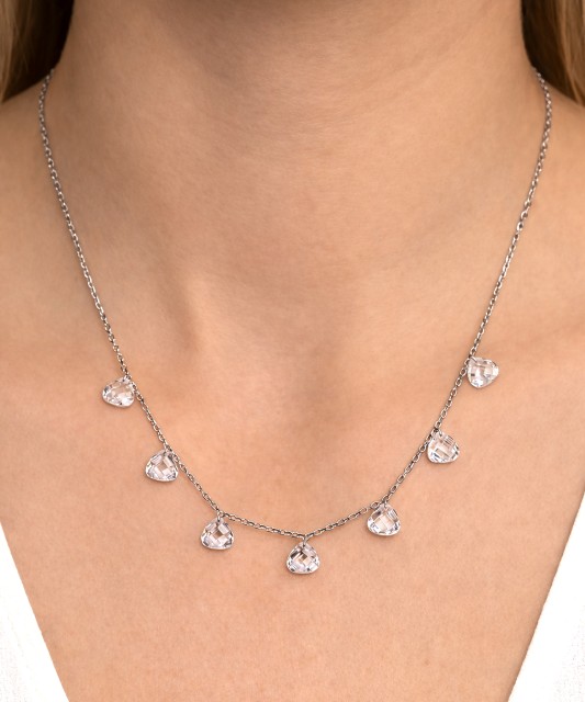 Серебряная цепочка с подвеской из циркона