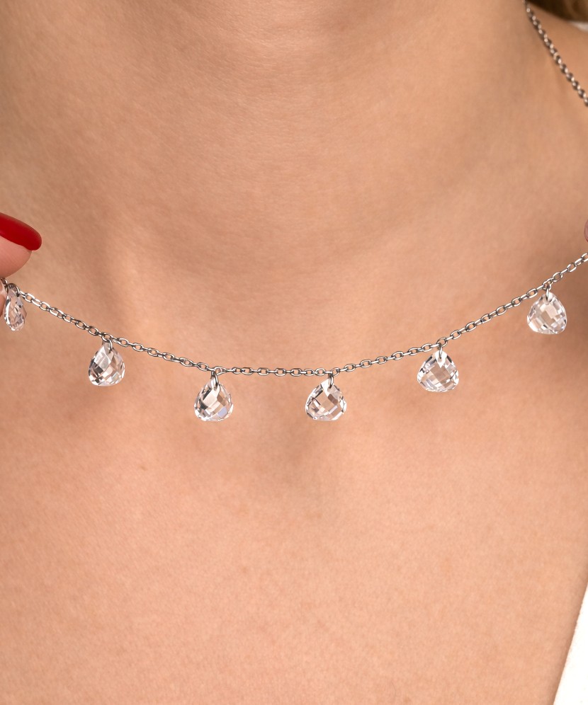 Sudraba ķēdīte ar cirkonija piekariņu