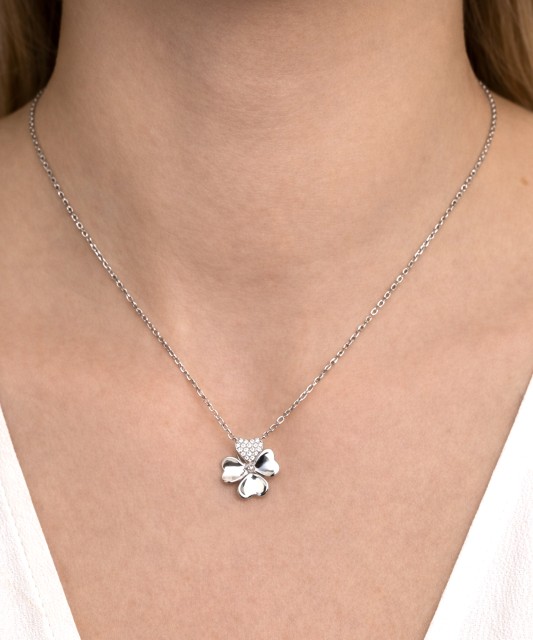 Sudraba ķēdīte ar cirkonija piekariņu