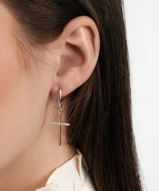 Apzeltīti sudraba auskari ar cirkonijiem