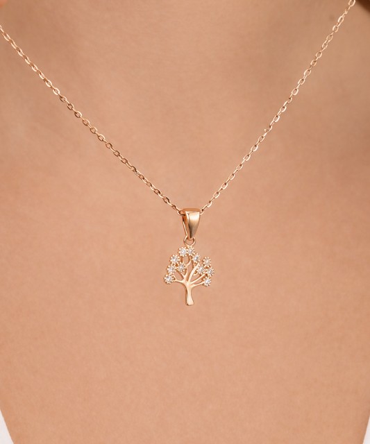 Zelta piekariņš ar cirkonijiem "Dzīvības koks"