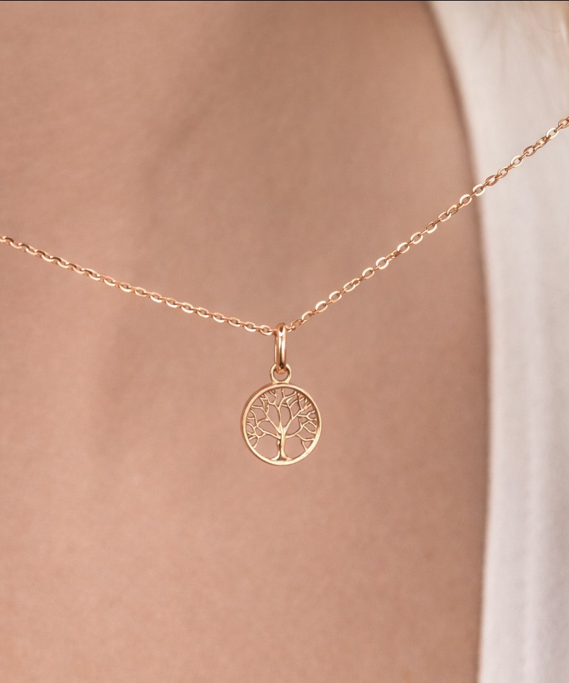 Золотой подвеска с цирконами "Древо жизни"