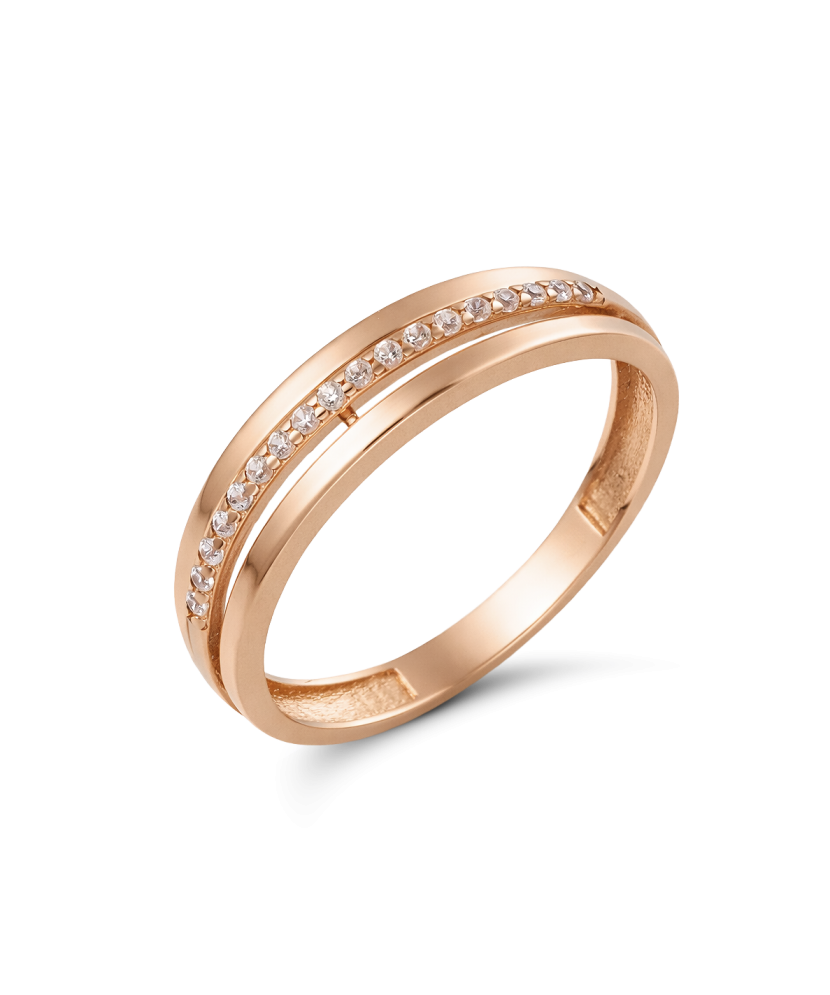 Zelta gredzens ar cirkonijiem