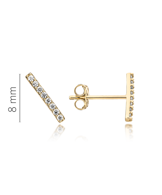 Dzeltenā zelta auskari ar cirkoniem