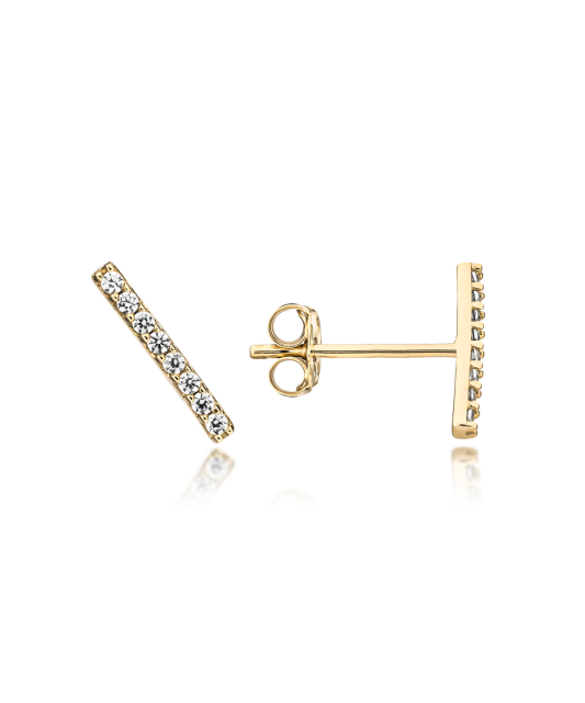 Dzeltenā zelta auskari ar cirkoniem