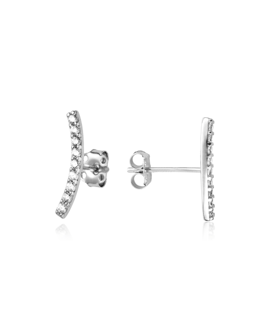 Серьги из белого золота с цирконами