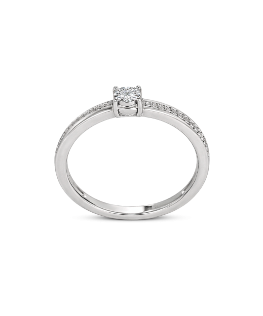 Baltā zelta gredzens ar briljantiem