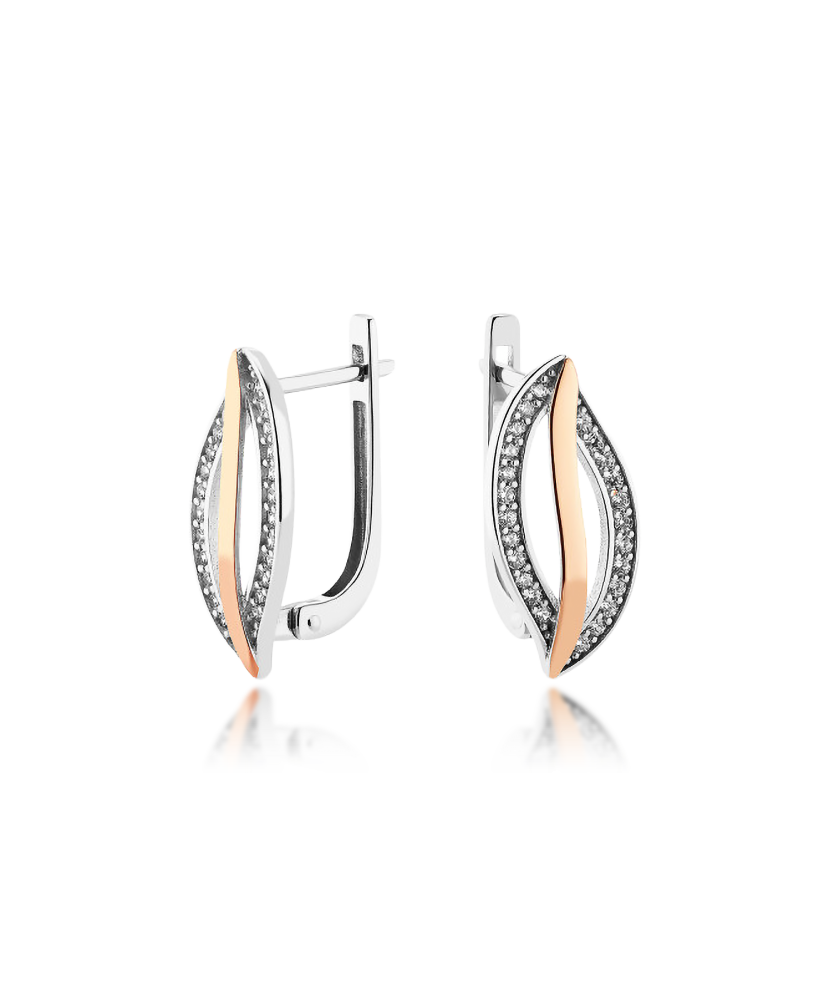 Apzeltīti sudraba auskari ar cirkonijiem