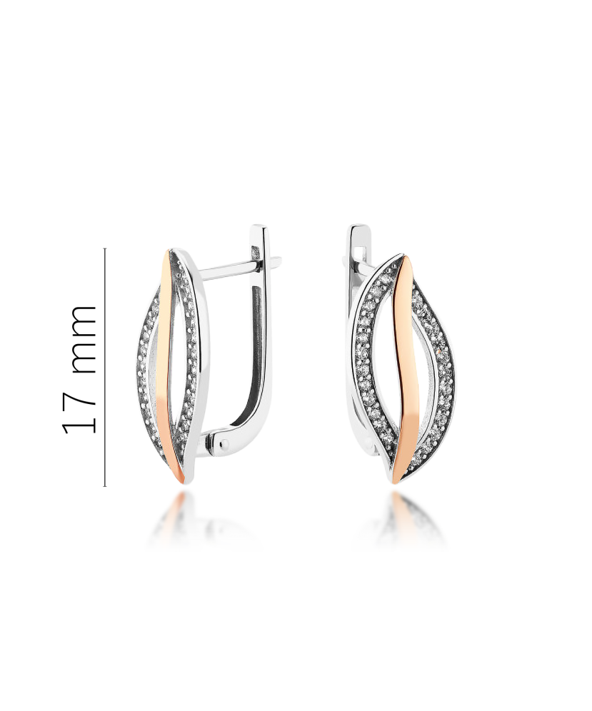 Apzeltīti sudraba auskari ar cirkonijiem