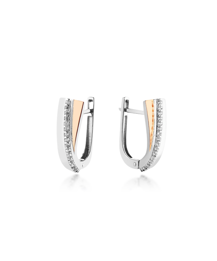 Apzeltīti sudraba auskari ar cirkonijiem