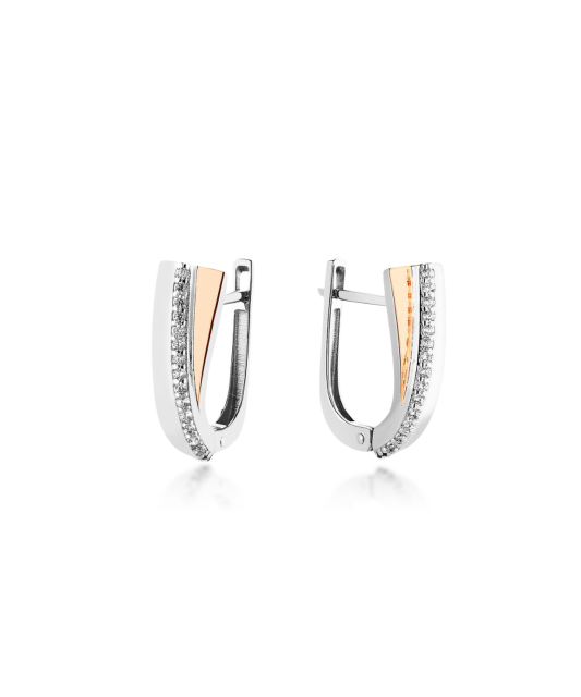 Apzeltīti sudraba auskari ar cirkonijiem