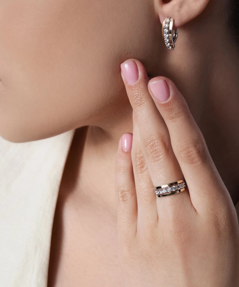 Apzeltīti sudraba auskari ar cirkonijiem