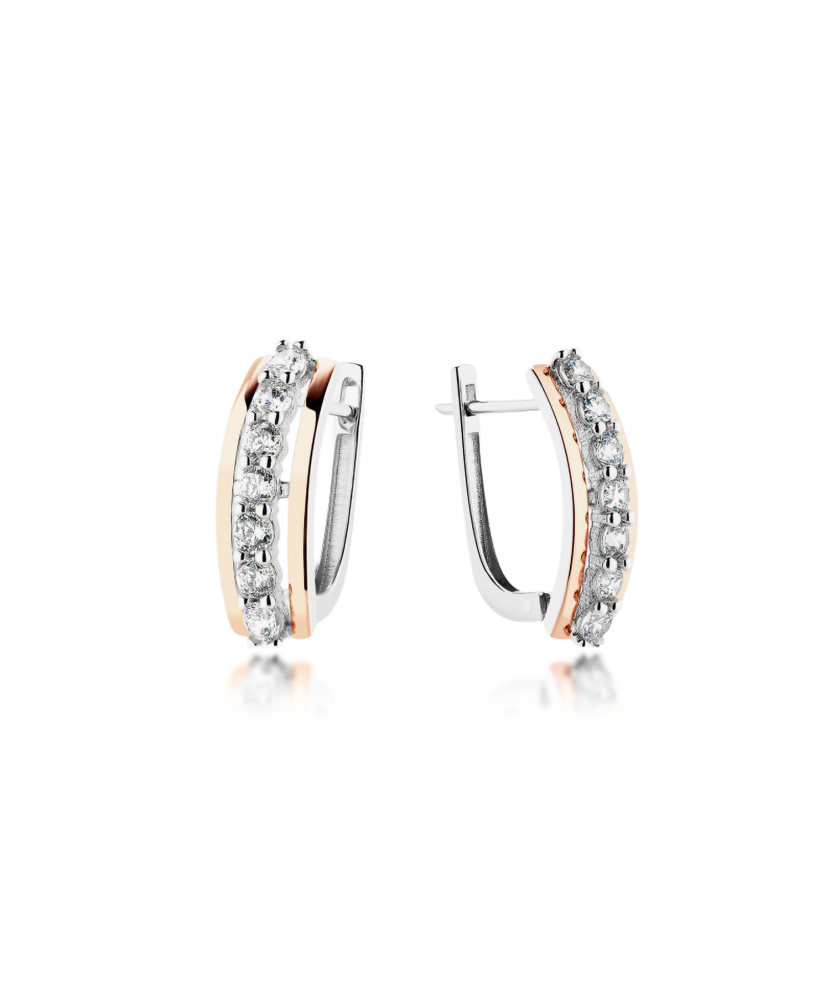 Apzeltīti sudraba auskari ar cirkonijiem