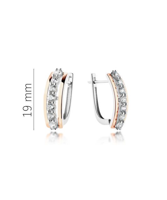 Apzeltīti sudraba auskari ar cirkonijiem