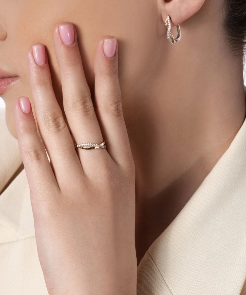 Apzeltīti sudraba auskari ar cirkonijiem