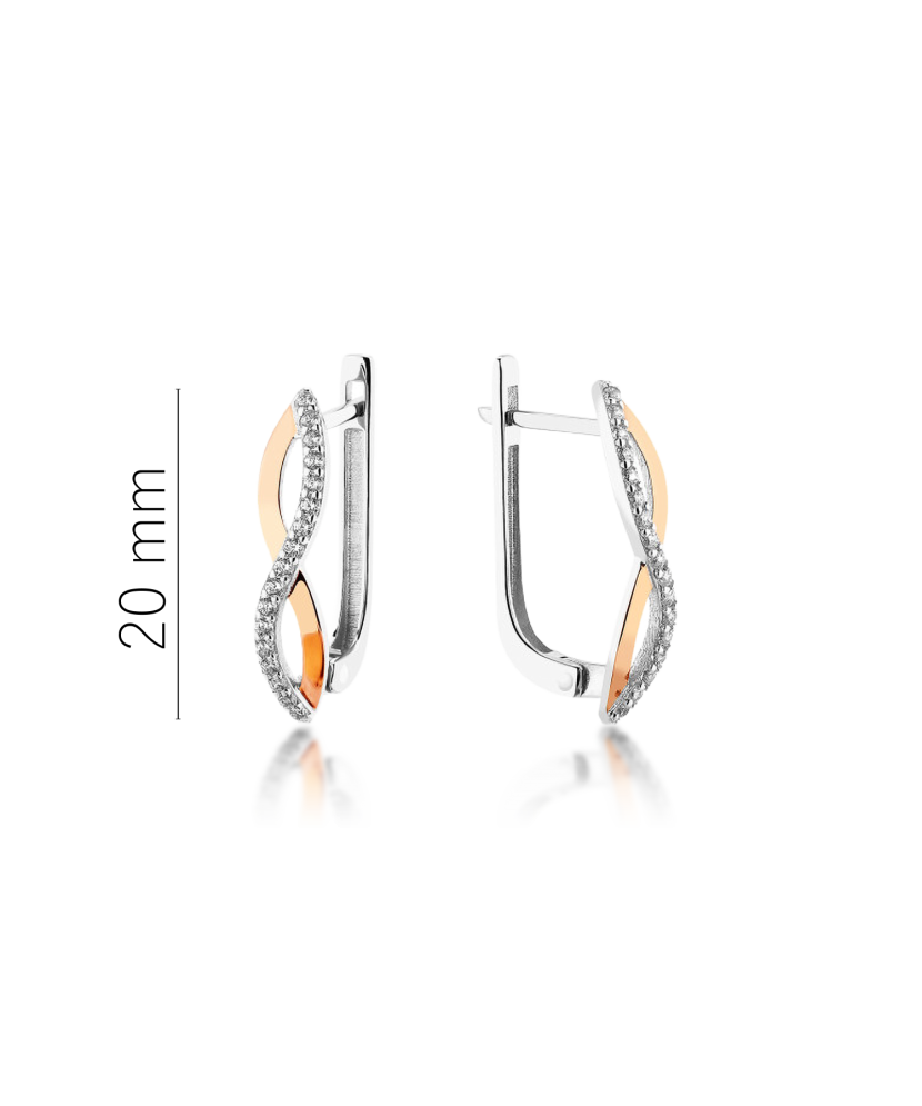 Серьги из позолоченного серебра с цирконами