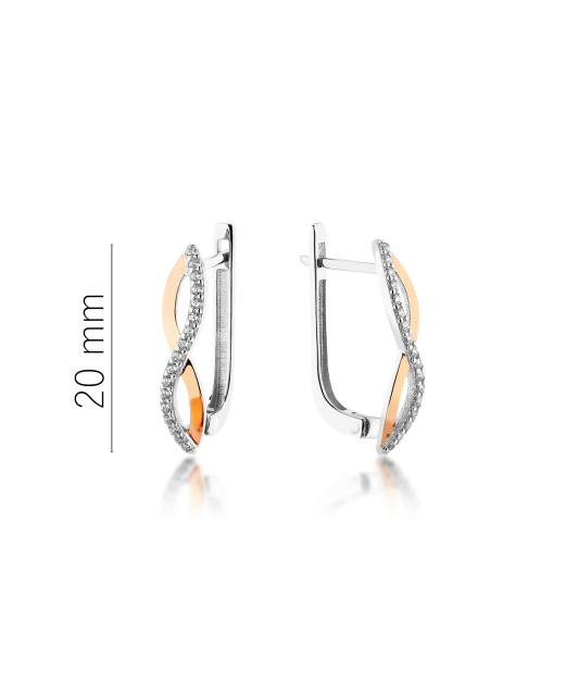 Apzeltīti sudraba auskari ar cirkonijiem