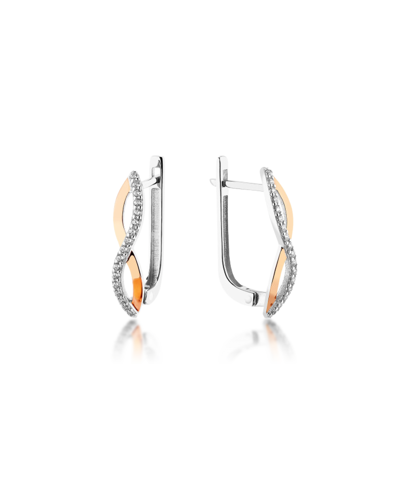 Серьги из позолоченного серебра с цирконами