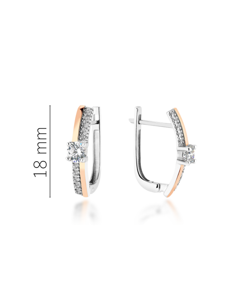 Apzeltīti sudraba auskari ar cirkonijiem