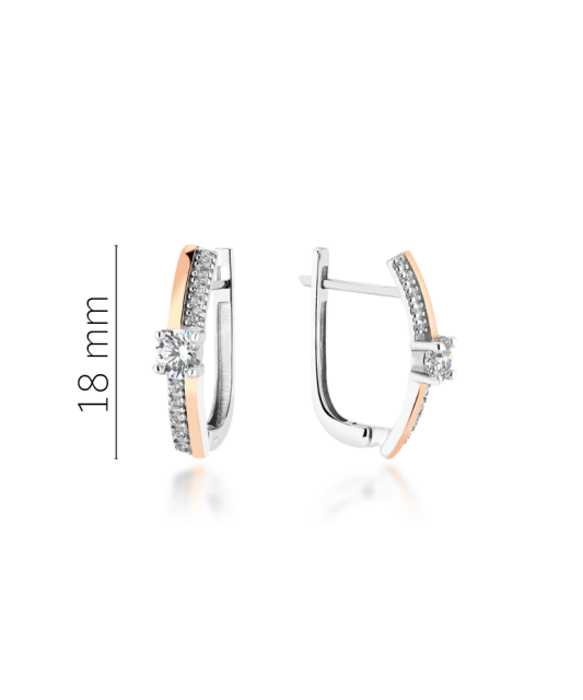 Apzeltīti sudraba auskari ar cirkonijiem