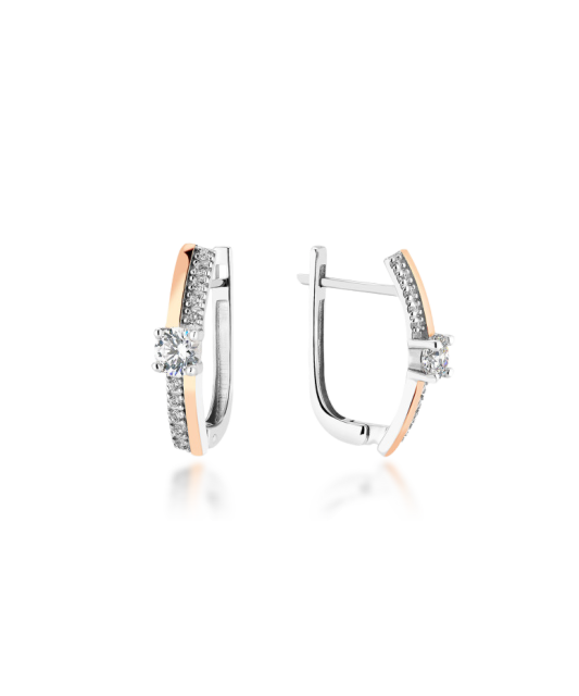 Серьги из позолоченного серебра с цирконами