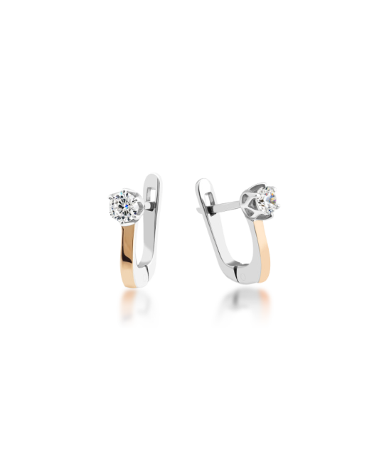 Apzeltīti sudraba auskari ar cirkonijiem