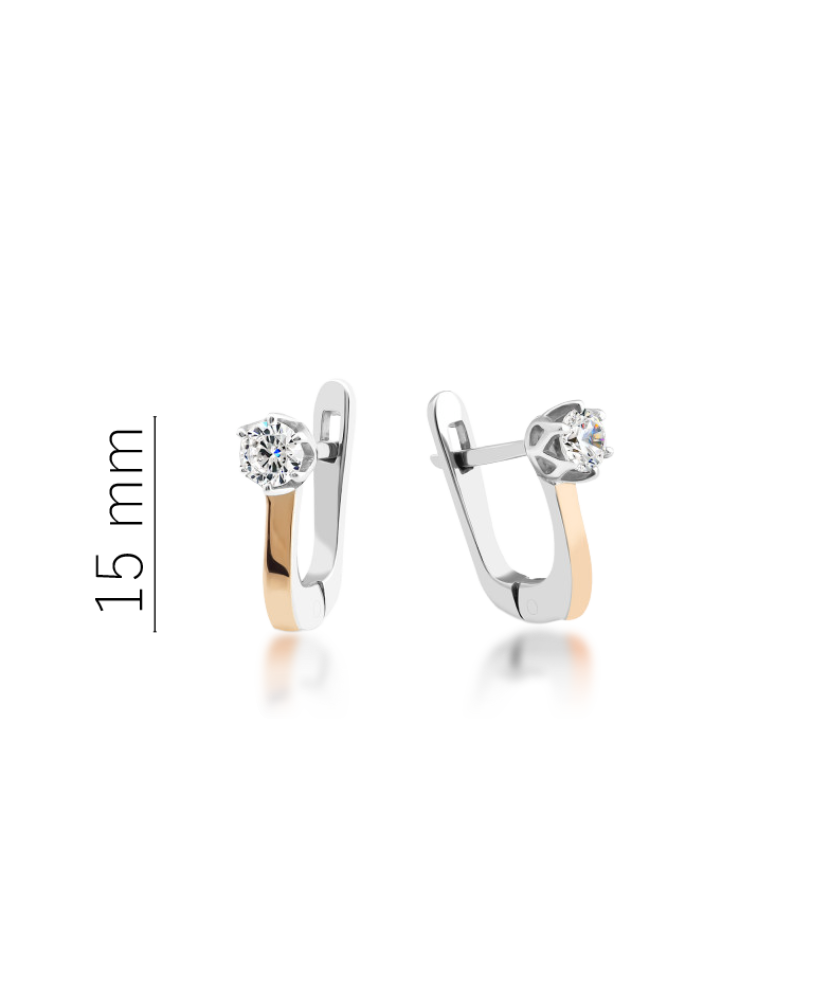 Серьги из позолоченного серебра с цирконами