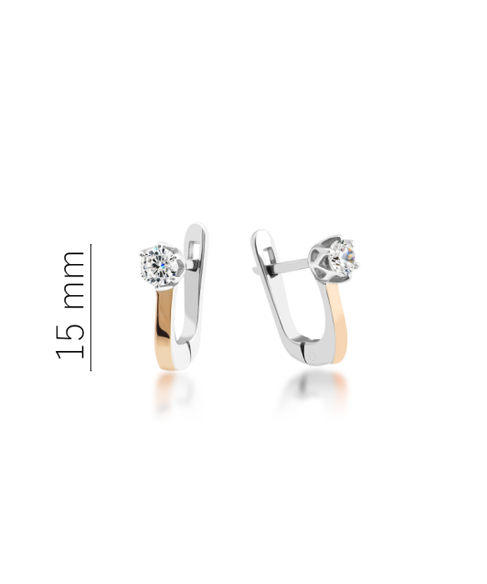 Apzeltīti sudraba auskari ar cirkonijiem
