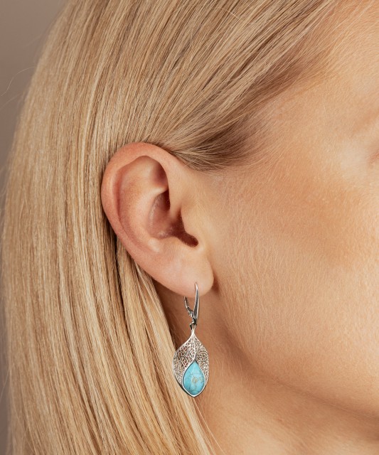 Sudraba auskari ar tirkīzu