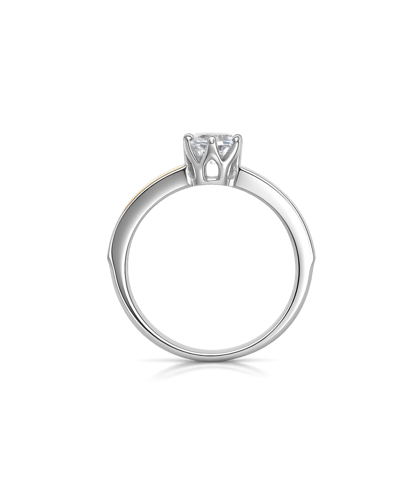 Кольцо из позолоченного серебра с цирконами