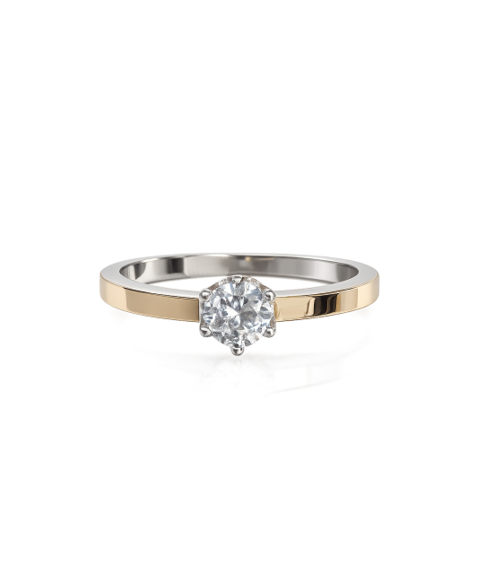 Apzeltīts sudraba gredzens ar cirkoniem