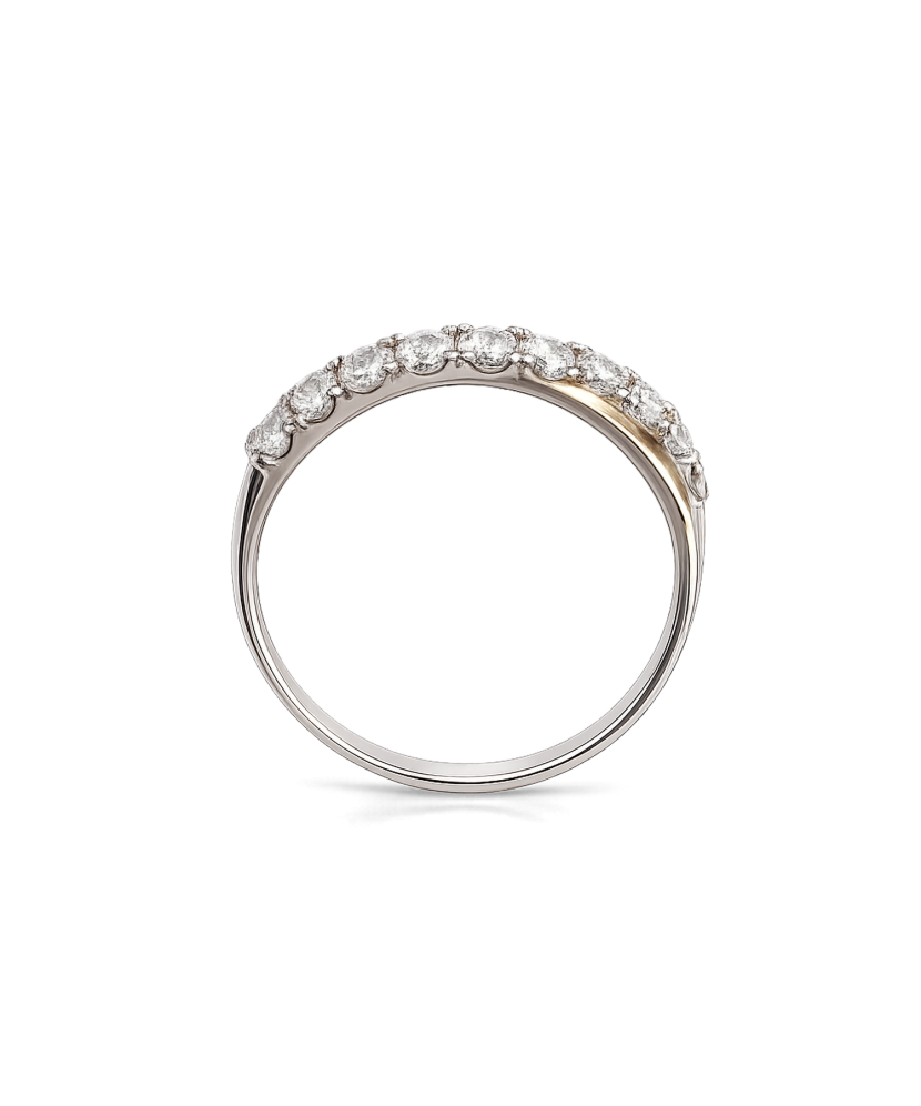 Apzeltīts sudraba gredzens ar cirkoniem