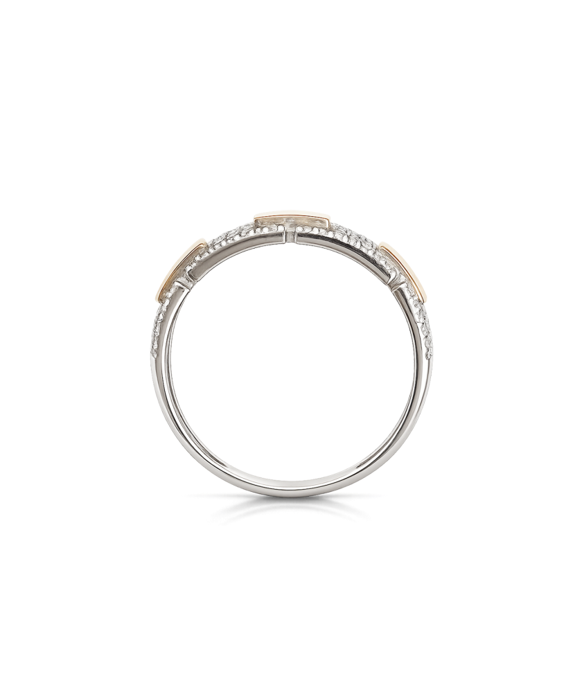 Кольцо из позолоченного серебра с цирконами