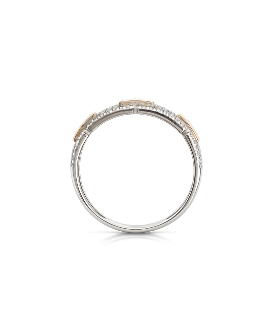 Apzeltīts sudraba gredzens ar cirkoniem